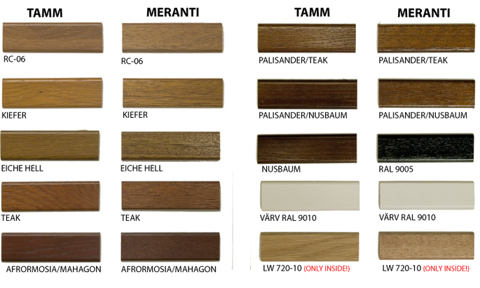 Timber Stains Colour Chart
